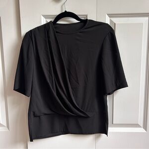 BLACK MM LAFLEUR CROSS TOP- S/M